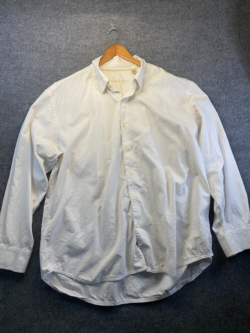 Tommy Bahama Shirt Men's Long Sleeved Shirt-Cream/Yellow XXL-Gently Used-NICE!
